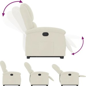 vidaXL Podnoszony fotel rozkładany, kremowy, aksamitny 6