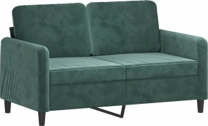 vidaXL 2-osobowa sofa z poduszkami, ciemnozielona, 120 cm, aksamit 4