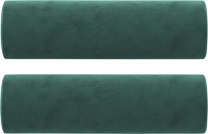vidaXL 2-osobowa sofa z poduszkami, ciemnozielona, 120 cm, aksamit 5