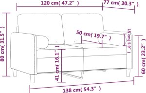 vidaXL 2-osobowa sofa z poduszkami, ciemnozielona, 120 cm, aksamit 8