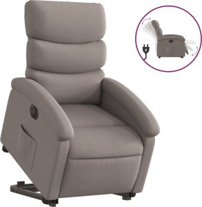 vidaXL Podnoszony fotel rozkładany, elektryczny, kolor taupe, tkanina 2