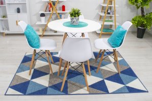 Leobert Zestaw stół okrągły TODI 80cm biały + 4 krzesła OSAKA białe 7