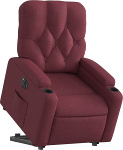 vidaXL Podnoszony fotel masujący, elektryczny, rozkładany, bordowy 3