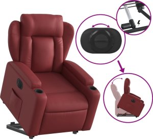 vidaXL Rozkładany fotel pionizujący, elektryczny, bordowy, ekoskóra 11