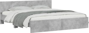 vidaXL Rama łóżka z wezgłowiem i LED, szarość betonu, 180x200 cm 3