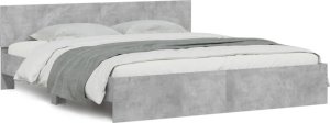 vidaXL Rama łóżka z wezgłowiem i LED, szarość betonu, 180x200 cm 5