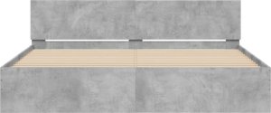 vidaXL Rama łóżka z wezgłowiem i LED, szarość betonu, 180x200 cm 7