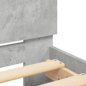 vidaXL Rama łóżka z wezgłowiem i LED, szarość betonu, 180x200 cm 10