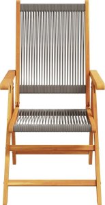 vidaXL Rozkładane krzesła ogrodowe, 6 szt., szare, drewno akacjowe 4