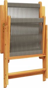 vidaXL Rozkładane krzesła ogrodowe, 6 szt., szare, drewno akacjowe 7