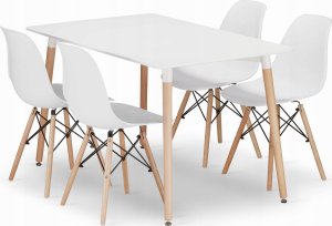 Leobert Zestaw stół prostokątny ADRIA 120x80 biały + 4 krzesła OSAKA białe 1