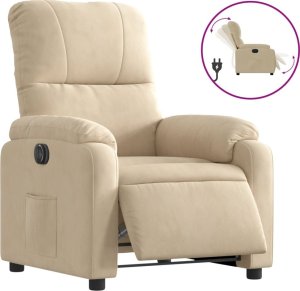 vidaXL Rozkładany fotel elektryczny, kremowy, obity mikrofibrą 2