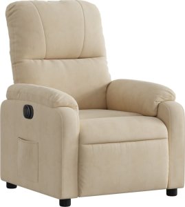 vidaXL Rozkładany fotel elektryczny, kremowy, obity mikrofibrą 3