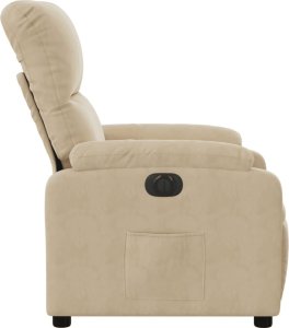 vidaXL Rozkładany fotel elektryczny, kremowy, obity mikrofibrą 8