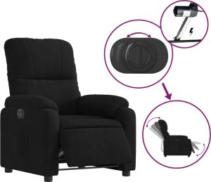 vidaXL Rozkładany fotel elektryczny, czarny, obity mikrofibrą 5