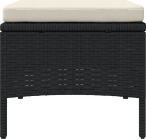 vidaXL 2-os. sofa ogrodowa ze stolikiem i stołkami, czarna, polirattan 6