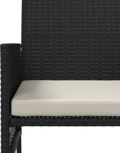 vidaXL 2-os. sofa ogrodowa ze stolikiem i stołkami, czarna, polirattan 8