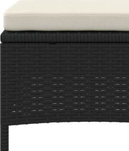 vidaXL 2-os. sofa ogrodowa ze stolikiem i stołkami, czarna, polirattan 9