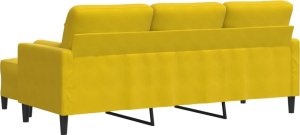 vidaXL 3-osobowa sofa z podnóżkiem, żółta, 180 cm, aksamit 5
