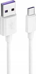 Kabel USB . ECONOMY KABEL USB TYP-C 5A BIAŁY 30CM 1
