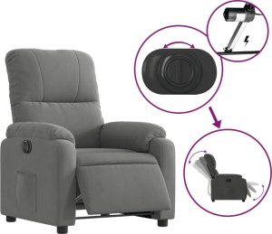 vidaXL Rozkładany fotel elektryczny, ciemnoszary, obity mikrofibrą 5