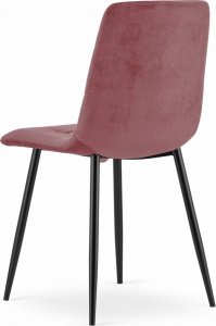 Leobert Krzesło KARA - różowy aksamit / nogi czarne x 3 4