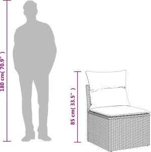 vidaXL 4-cz. sofa ogrodowa z poduszkami, czarny rattan PE i akacja 8