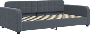 vidaXL Sofa rozsuwana z szufladami, ciemnoszara, 100x200 cm, aksamit 4