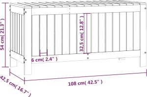 Skrzynia ogrodowa vidaXL Skrzynia ogrodowa, 108x42,5x54 cm, lite drewno sosnowe 10