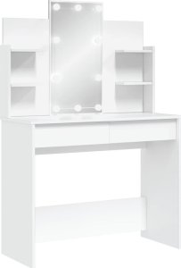 vidaXL Toaletka z oświetleniem LED, biała, 96x40x142 cm 2