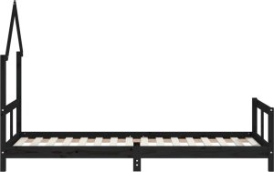vidaXL Rama łóżka, czarna, 80x200 cm, lite drewno sosnowe 5