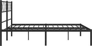 vidaXL Metalowa rama łóżka z wezgłowiem czarna, 140x200 cm 6