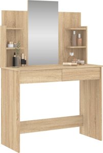 vidaXL Toaletka z lustrem, dąb sonoma, 96x39x142 cm 3