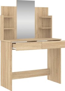 vidaXL Toaletka z lustrem, dąb sonoma, 96x39x142 cm 5