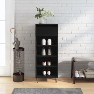 vidaXL Szafka na buty, czarna, 40x36x105 cm, materiał drewnopochodny 1