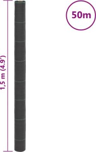 vidaXL Agrowłóknina antychwastowa, czarna, 1,5x50 m, PP 8