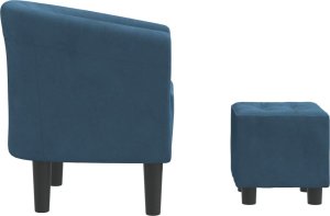 vidaXL Fotel klubowy z podnóżkiem, ciemnoniebieski, obity aksamitem 4