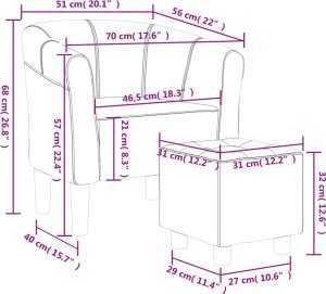 vidaXL Fotel klubowy z podnóżkiem, ciemnoniebieski, obity aksamitem 8
