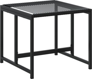 vidaXL Stołki ogrodowe, 4 szt., czarne, polirattan 5