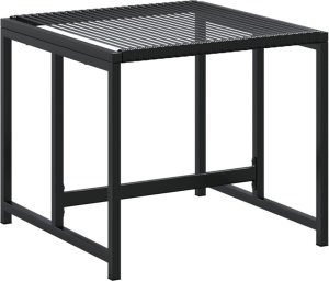 vidaXL Stołki ogrodowe, 4 szt., czarne, polirattan 7
