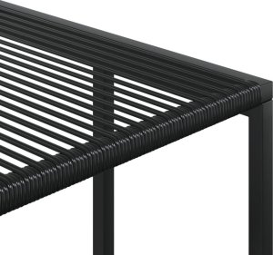 vidaXL Stołki ogrodowe, 4 szt., czarne, polirattan 8