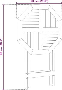 vidaXL Składany stół ogrodowy, 60x75 cm, lite drewno akacjowe 12