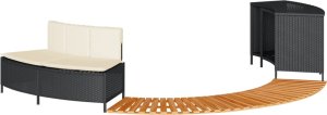 SPA ogrodowe vidaXL Obudowa do basenu/spa, czarny polirattan i lite drewno akacjowe 2