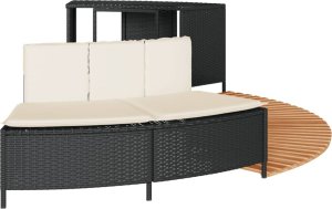 SPA ogrodowe vidaXL Obudowa do basenu/spa, czarny polirattan i lite drewno akacjowe 5