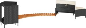 SPA ogrodowe vidaXL Obudowa do basenu/spa, czarny polirattan i lite drewno akacjowe 6