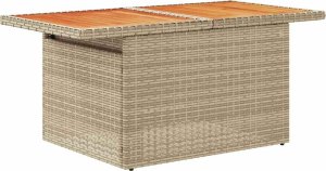 vidaXL 5-cz. zestaw mebli z poduszkami, beżowy, rattan PE i akacja 3