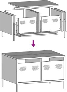 vidaXL Szafka RTV, czarna, 68x50x43,5 cm, stal walcowana na zimno 12