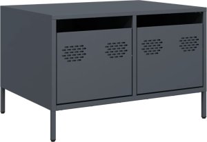 vidaXL Szafka RTV, czarna, 68x50x43,5 cm, stal walcowana na zimno 2