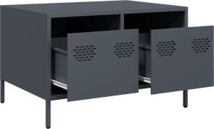 vidaXL Szafka RTV, czarna, 68x50x43,5 cm, stal walcowana na zimno 5