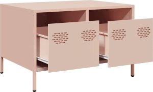 vidaXL Szafka RTV, różowa, 68x50x43,5 cm, stal walcowana na zimno 5